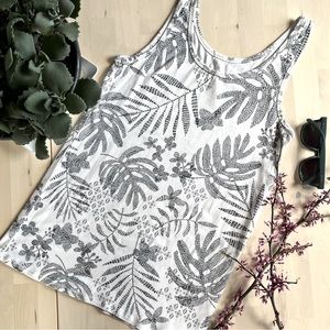 A New Day Black and White Floral Tank Top